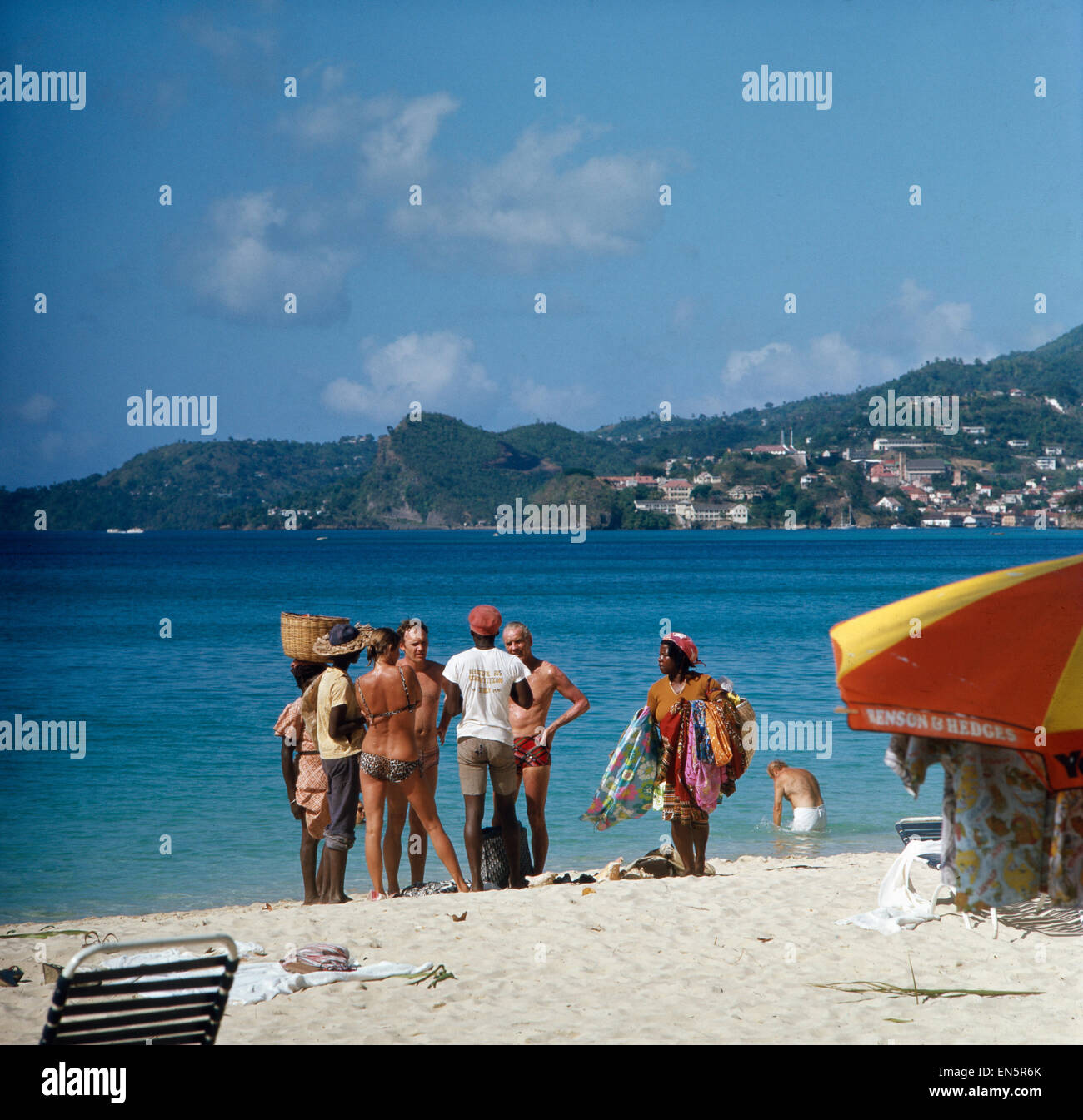 Reise nach Grenada, Karibik 1970er Jahre. Viaggio a Grenada, dei Caraibi 1970s. Foto Stock