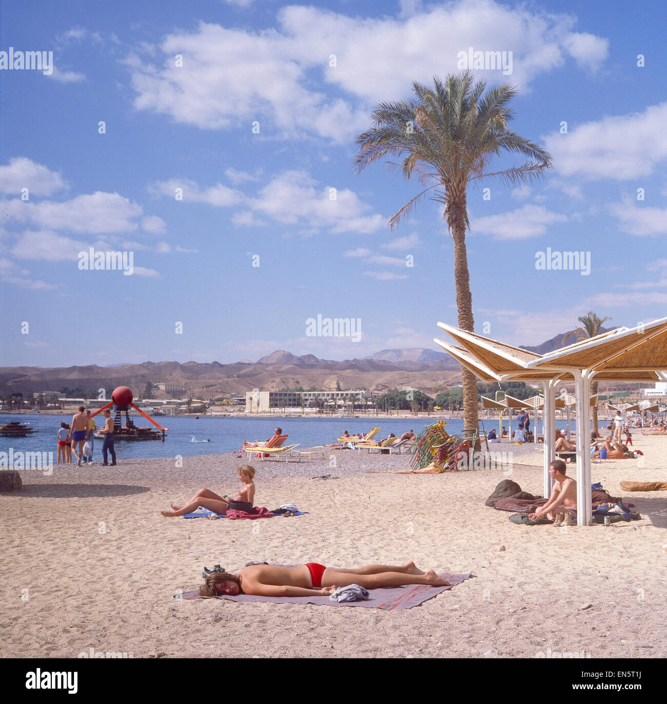 Israele, Eilat, Strand von Eilat Foto Stock