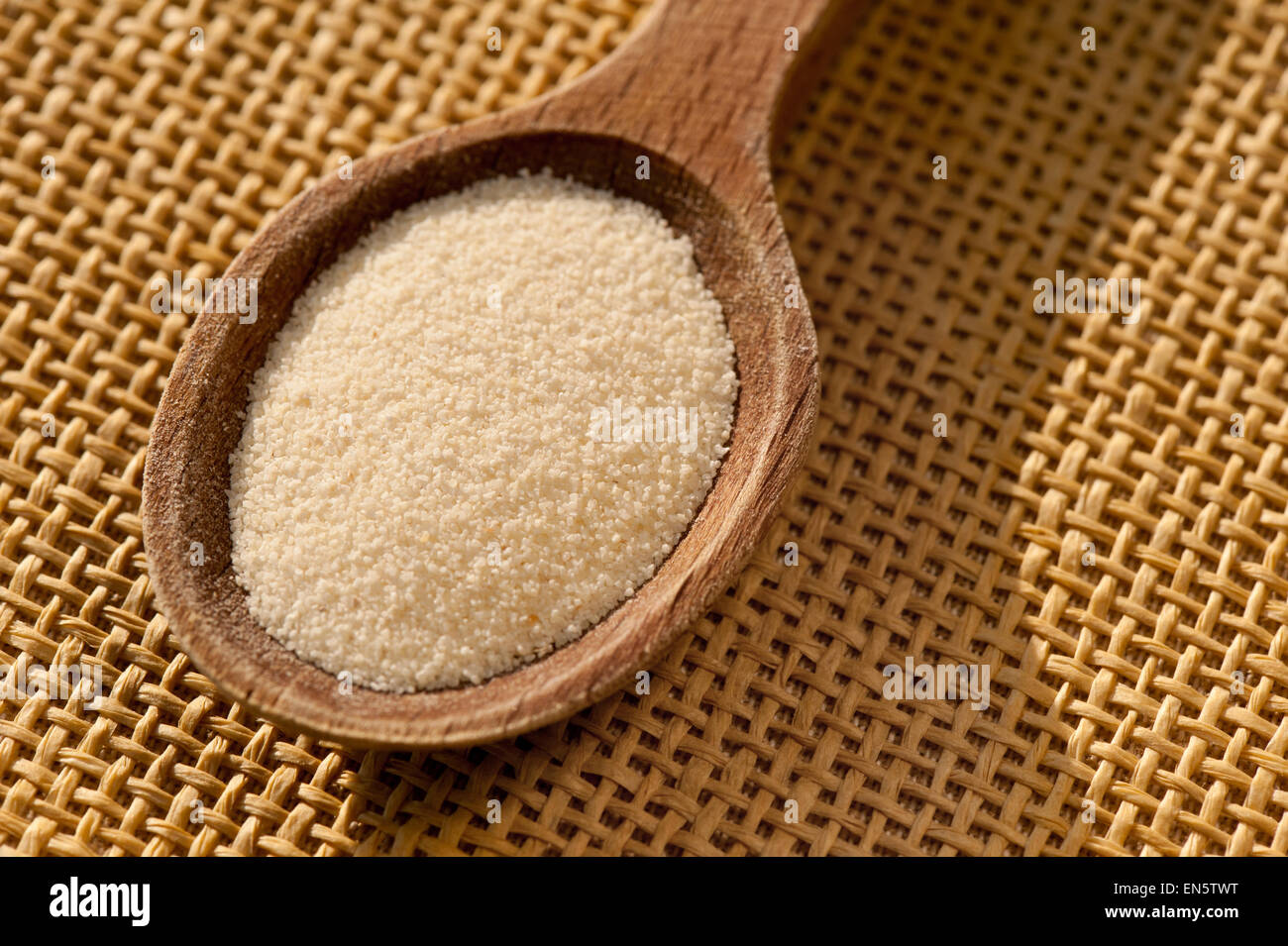 Bianco di grani di semola kasha porzione Foto Stock