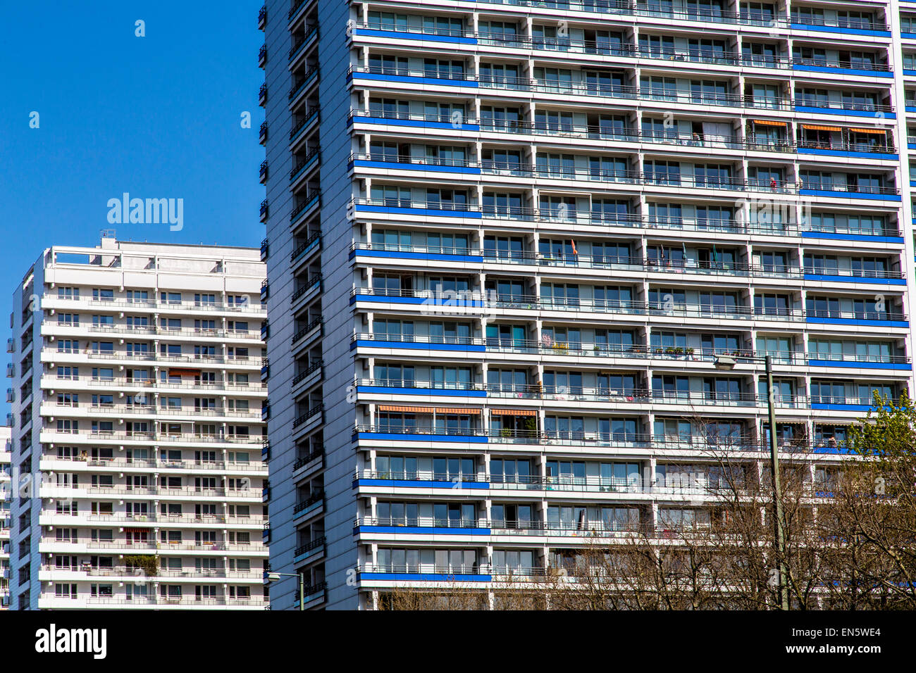 Appartamento sky raschiatori, fino a 25 piani, costruire in ther 1960, Berlino est, oltre 2000 appartamenti, Leipziger Street, Berlino, Foto Stock