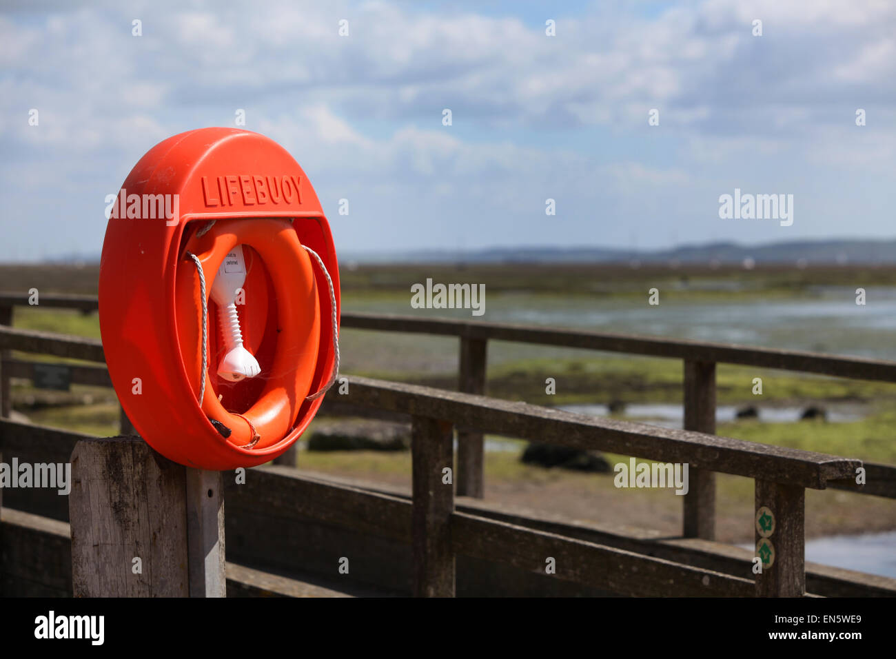 Hurst Spit vicino Keyhaven New Forest Hampshire REGNO UNITO Inghilterra salvagente Foto Stock