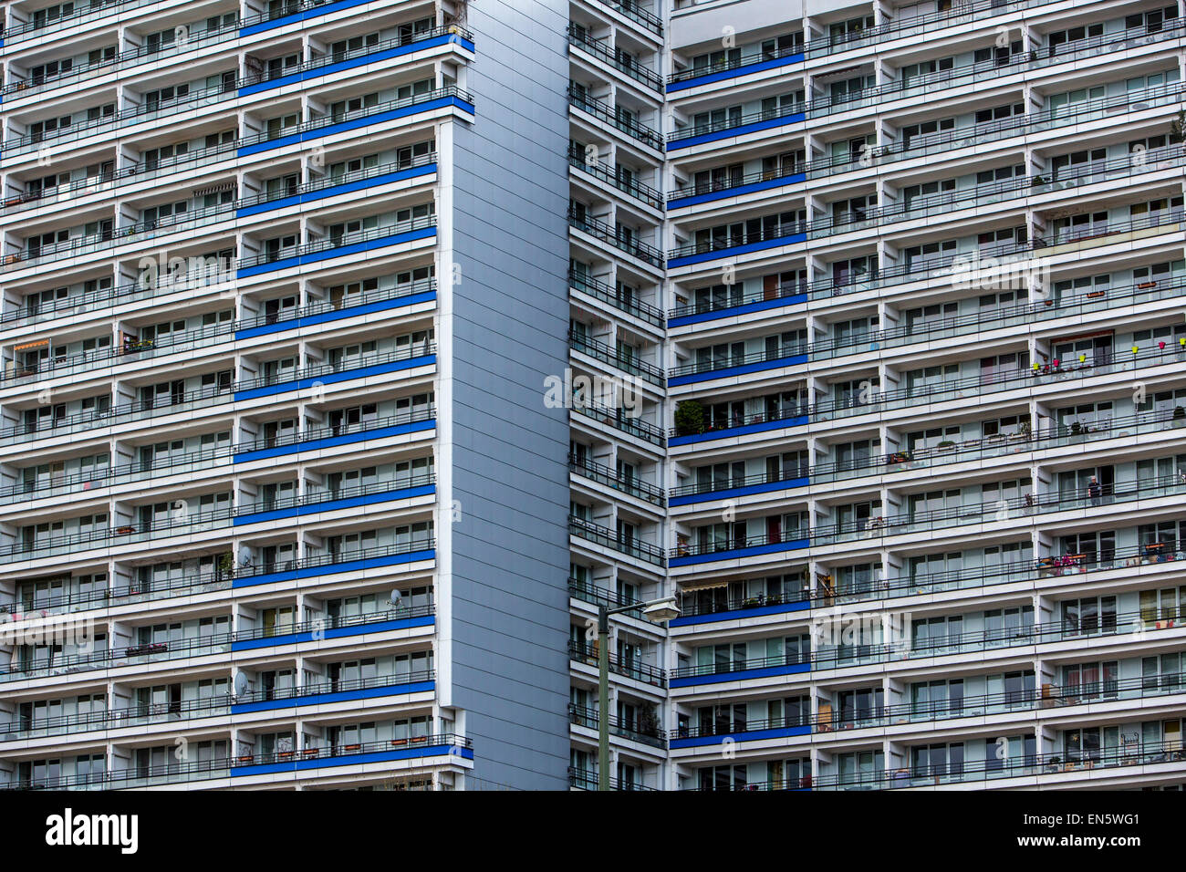 Appartamento sky raschiatori, fino a 25 piani, costruire in ther 1960, Berlino est, oltre 2000 appartamenti, Leipziger Street, Berlino, Foto Stock