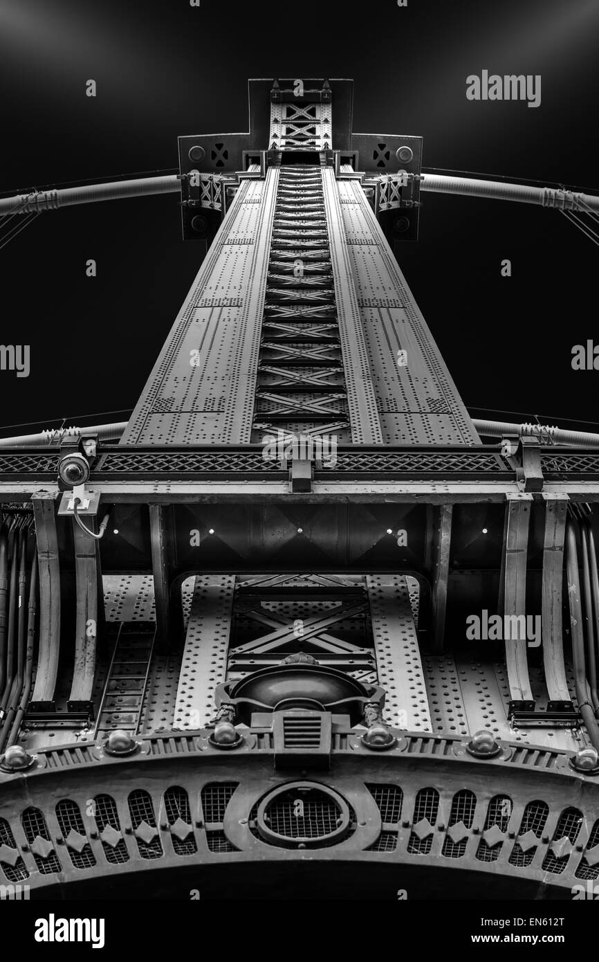 Dettaglio del Manhattan Bridge montante metallico - arte fotografia Foto Stock