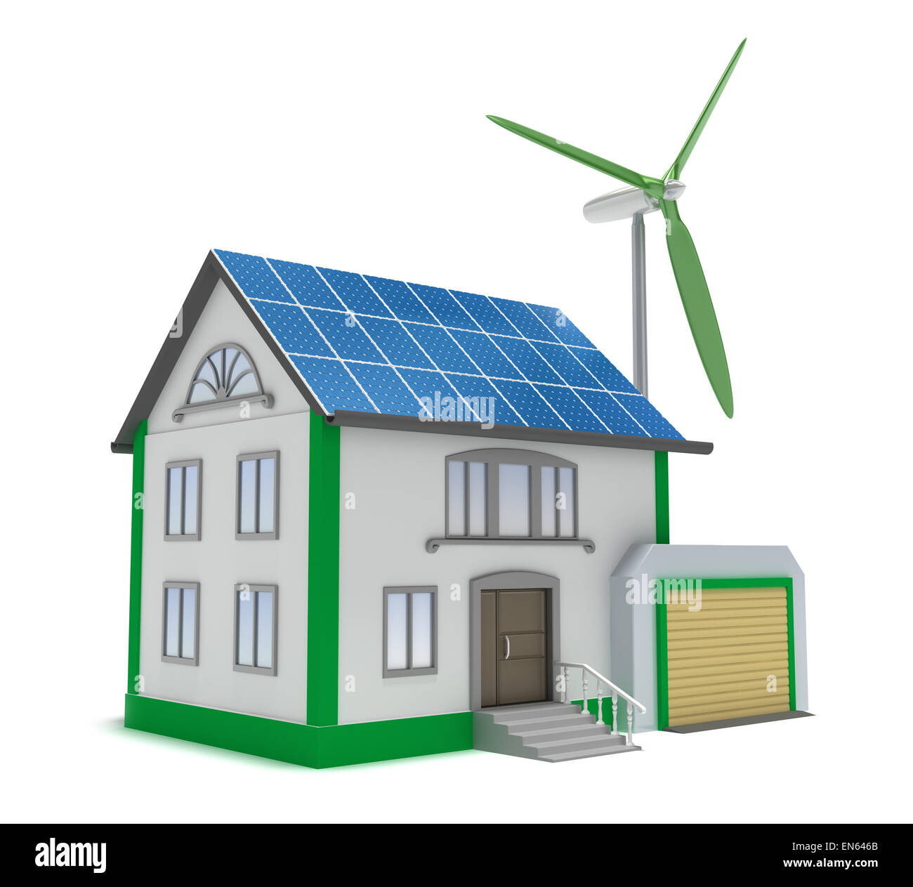 Eco Casa isolato 3D concetto. Il mio design. Foto Stock