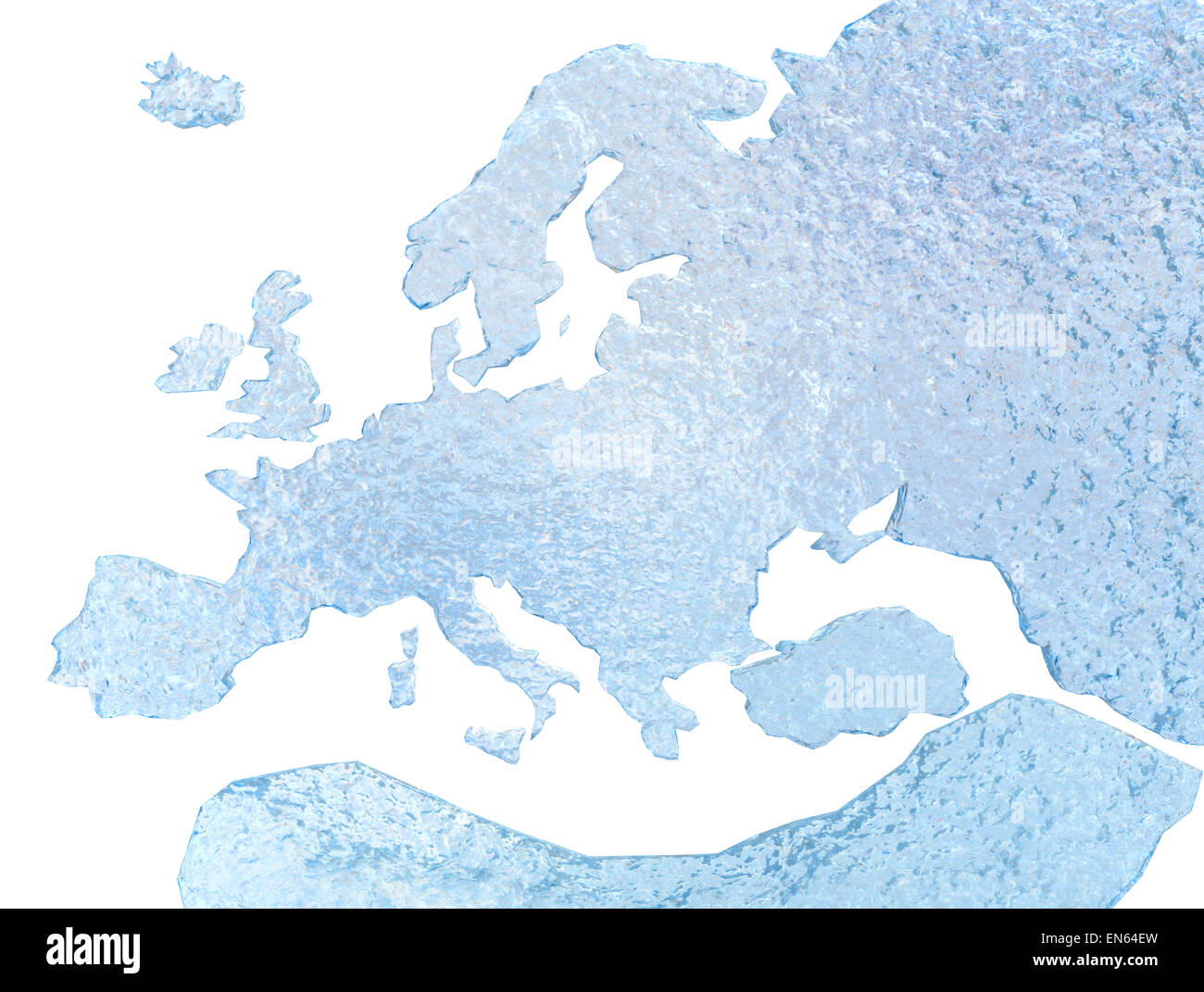 Europa mappa di Ghiaccio - isolato su bianco Foto Stock