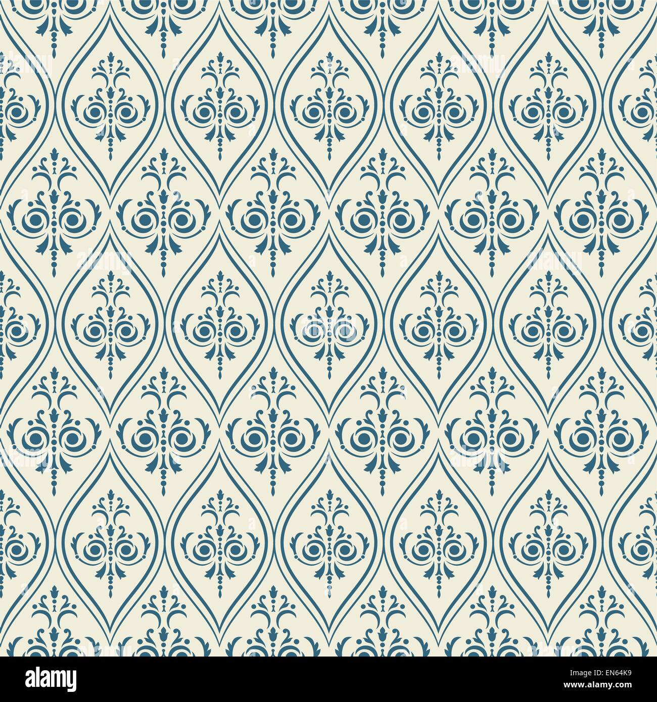 Modello di damasco Seamless sfondo vintage. Illustrazione Vettoriale. Illustrazione Vettoriale