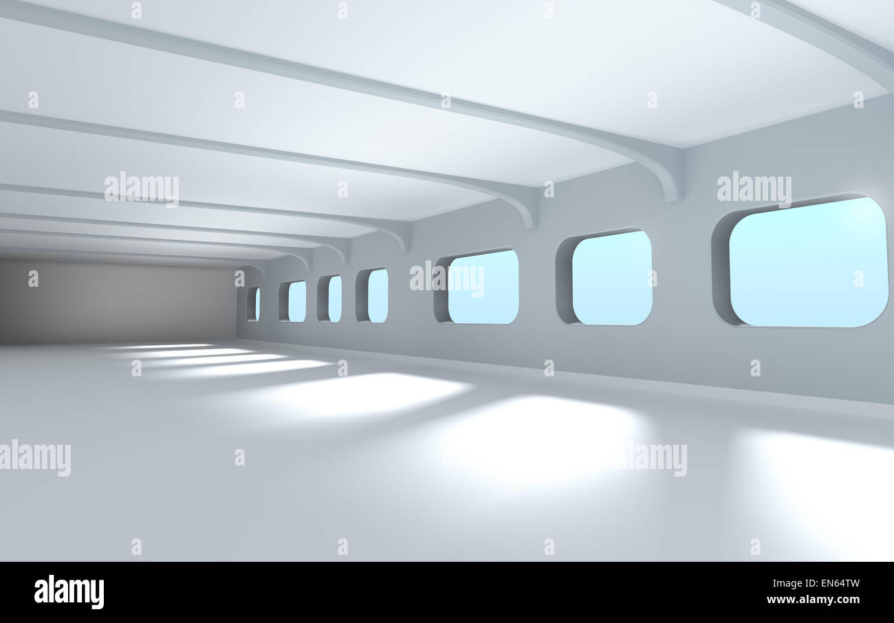 La moderna architettura interni 3D render Foto Stock