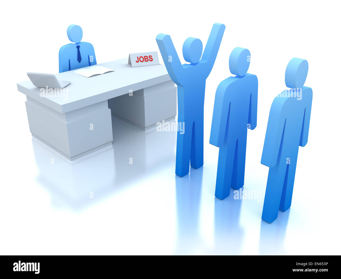 Centro di lavoro: test dei datori di lavoro per i dipendenti. 3D concetto . Foto Stock