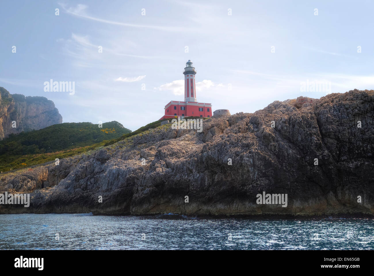 Faro di Punta Carena, Capri, Napoli, campania, Italy Foto Stock