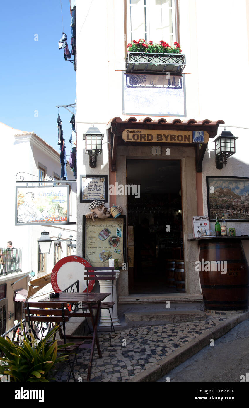 Lord Byron Wine Bar e ristorantino di corsie di Sintra - Portogallo Foto Stock