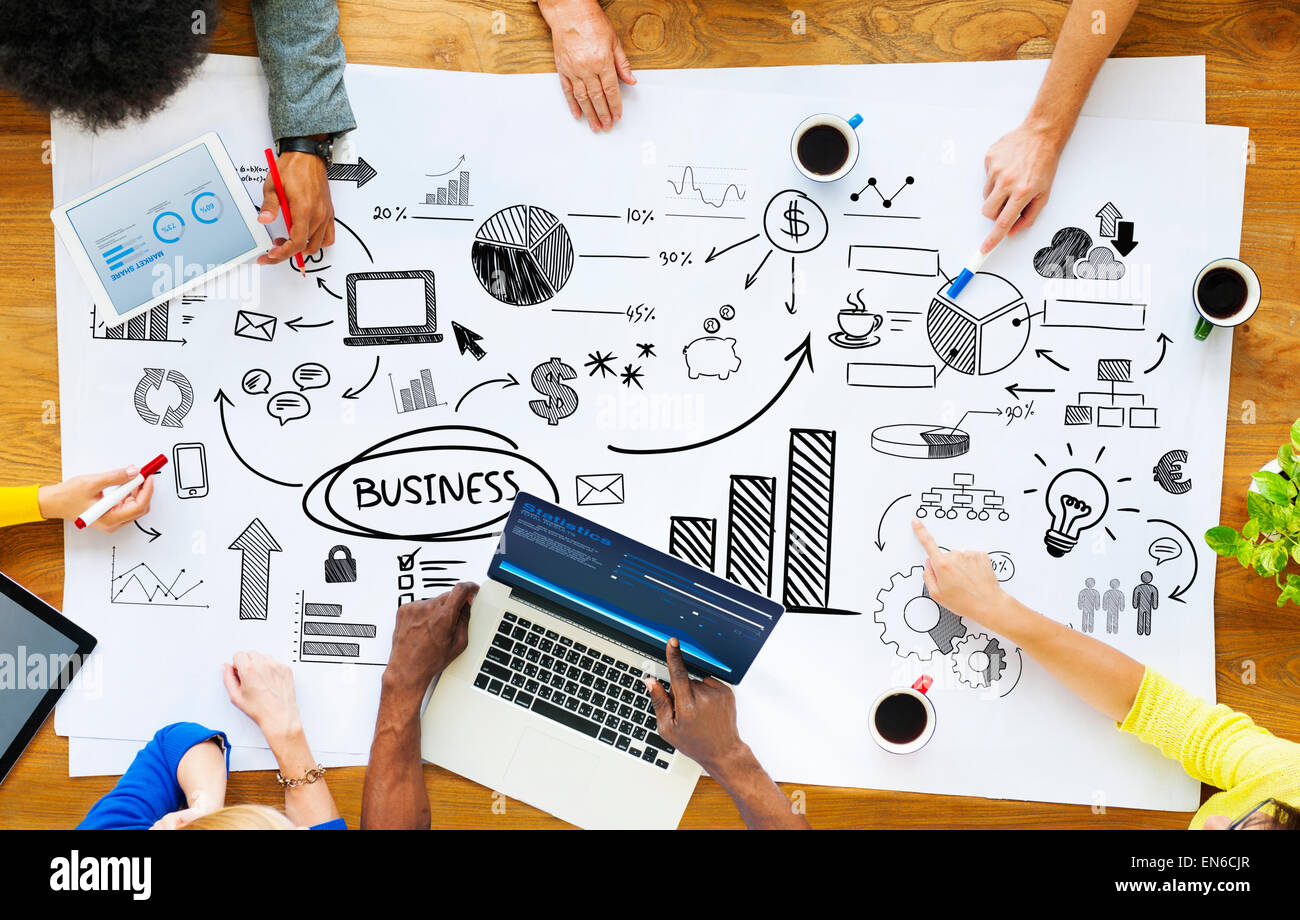 La gente di affari di lavorare con i problemi aziendali Foto Stock