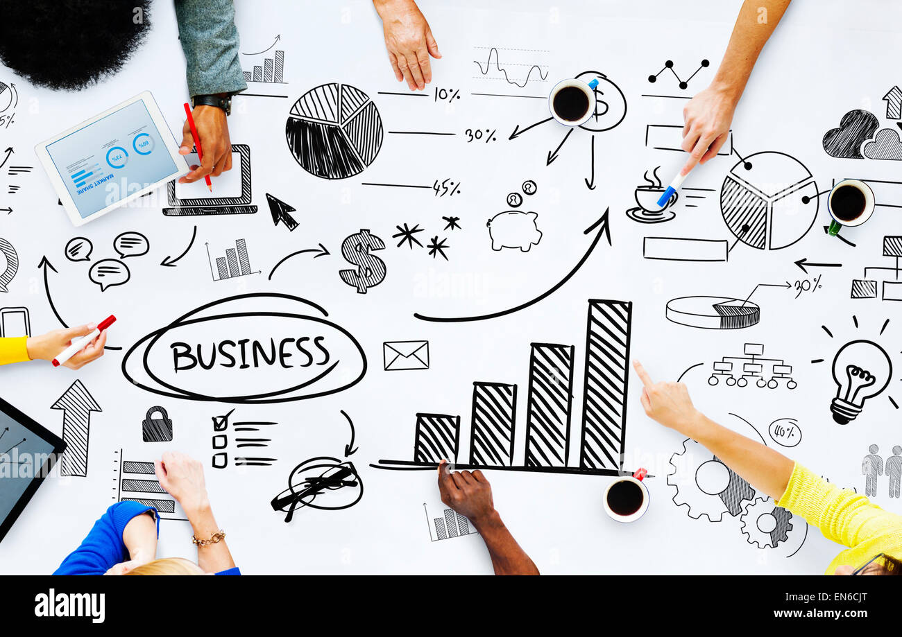 La gente di affari di lavorare con i problemi aziendali Foto Stock