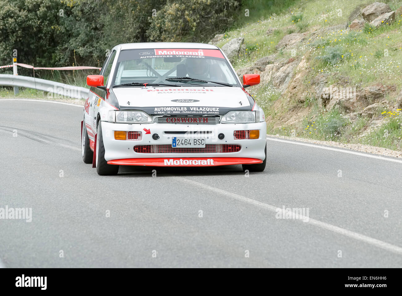 Madrid Rally Championship. Ruben Velazquez è alla guida della sua -Ford Escort Cosworth RS-. Egli ha finito di 5th. Foto Stock