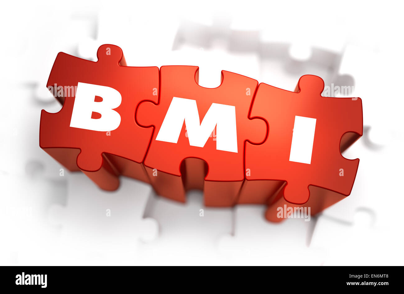 BMI - Abbreviazione di bianco su rosso puzzle. Foto Stock