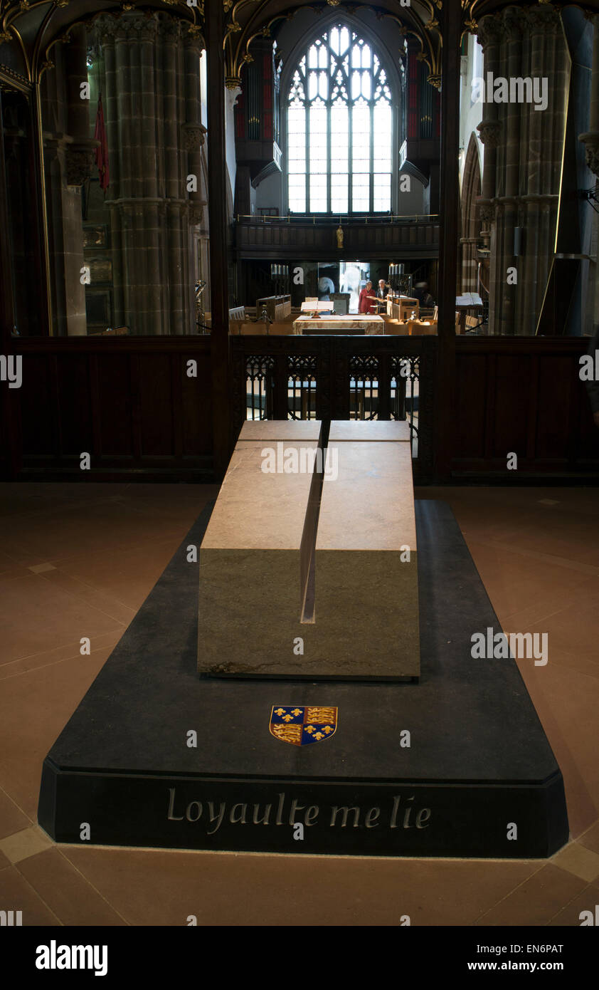 Re Richard III tomba, cattedrale di Leicester, Regno Unito Foto Stock