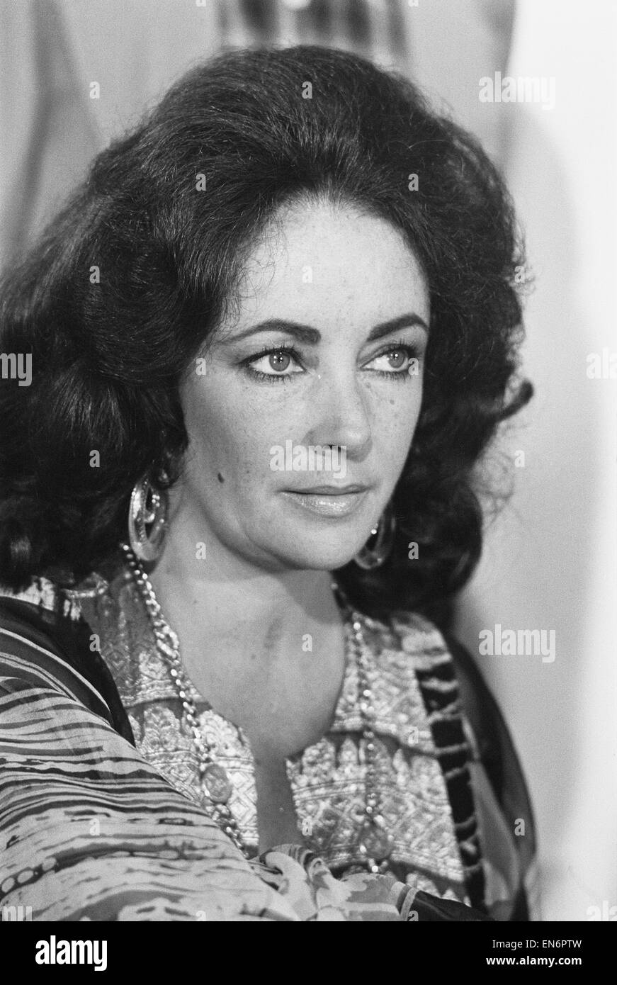 Elizabeth Taylor in Gerusalemme, Israele, 30 agosto 1975. Foto Stock