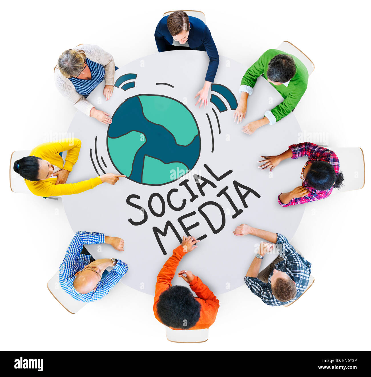 Vista aerea del Popolo e Social Media concetti Foto Stock