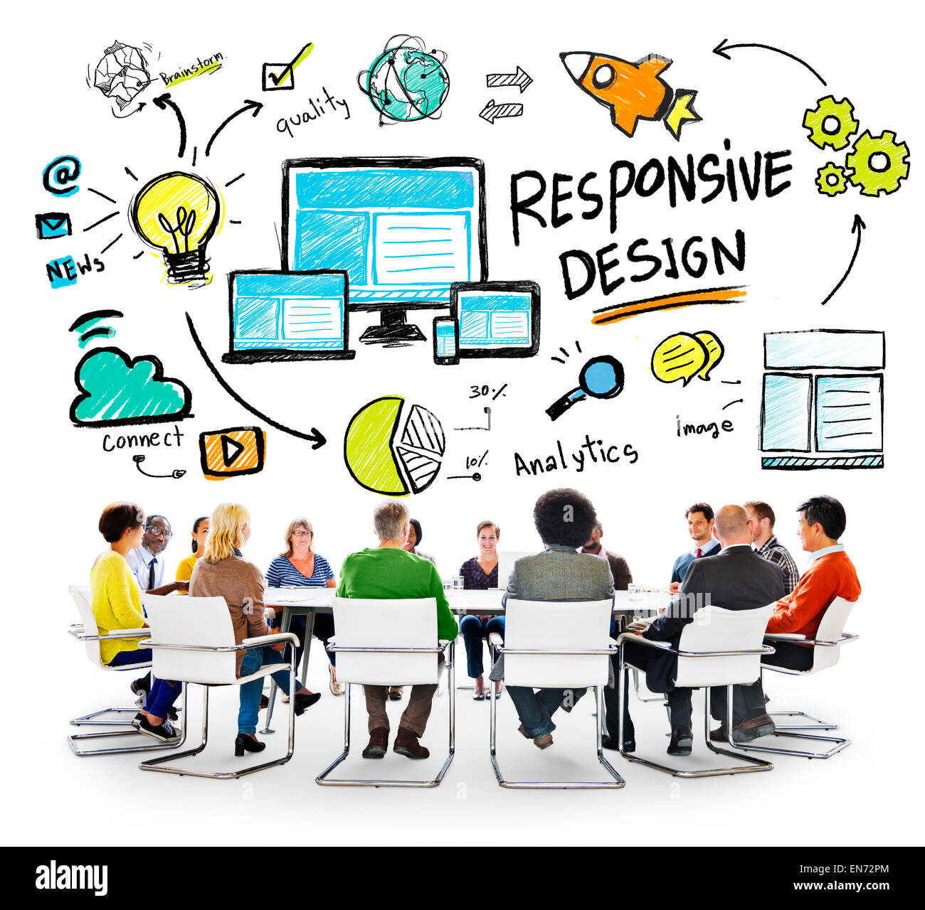 Design sensibile Internet Web Online persone il concetto di incontro Foto Stock