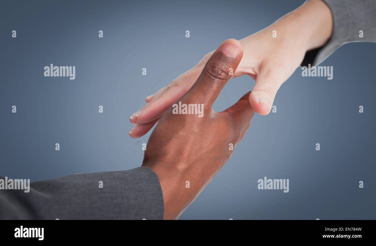 Immagine composita di imprenditori andando ad agitare le mani Foto Stock