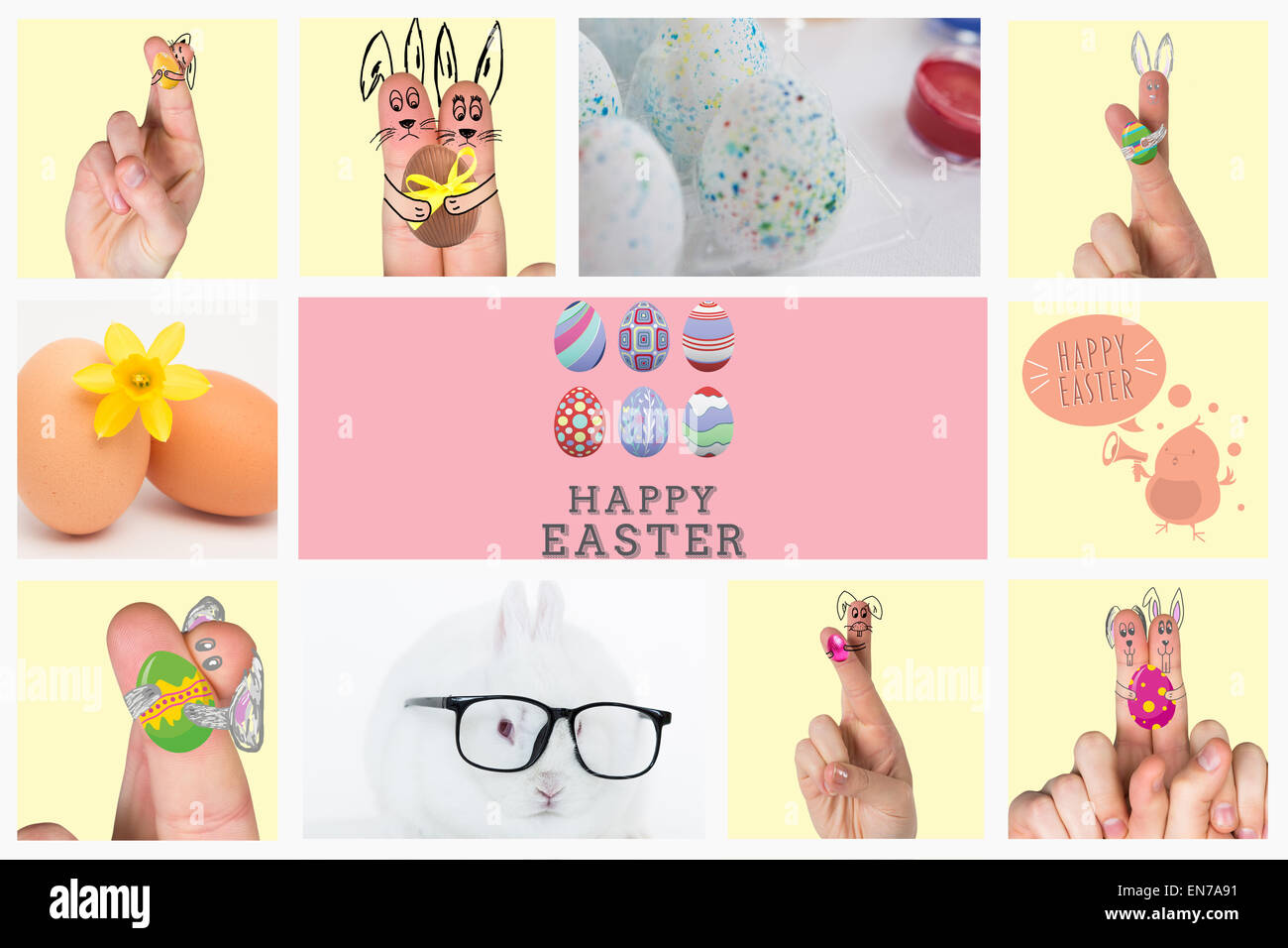 Immagine composita di dita come coniglietto di pasqua Foto Stock