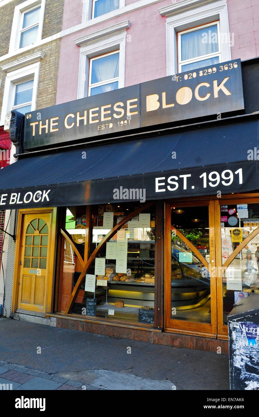 Il blocco di formaggio formaggio shop, Signoria Lane, Dulwich, London, England, Regno Unito Foto Stock