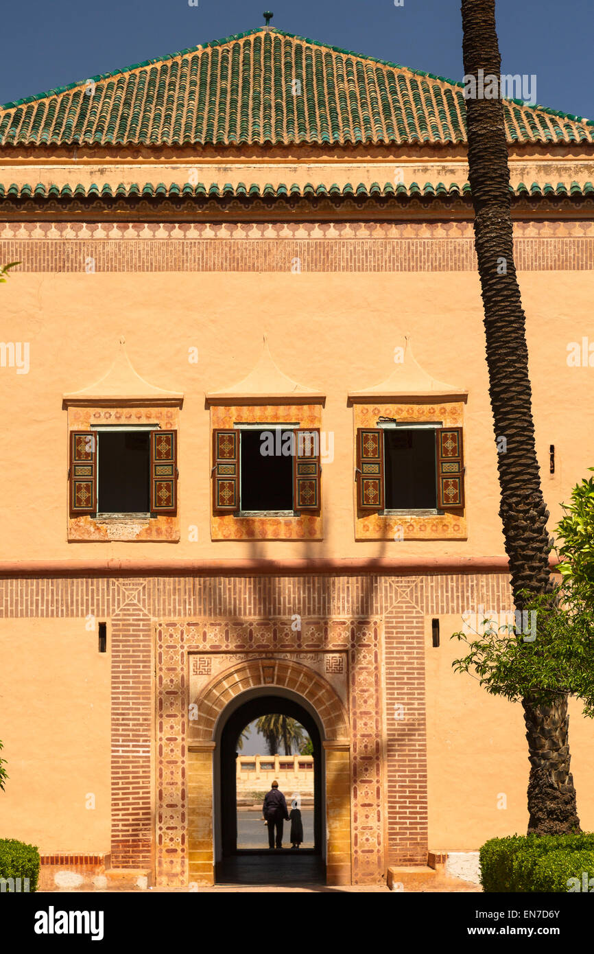 Palazzo Saadier nel giardino Menara. Marrakech. Il Marocco. Africa Foto Stock