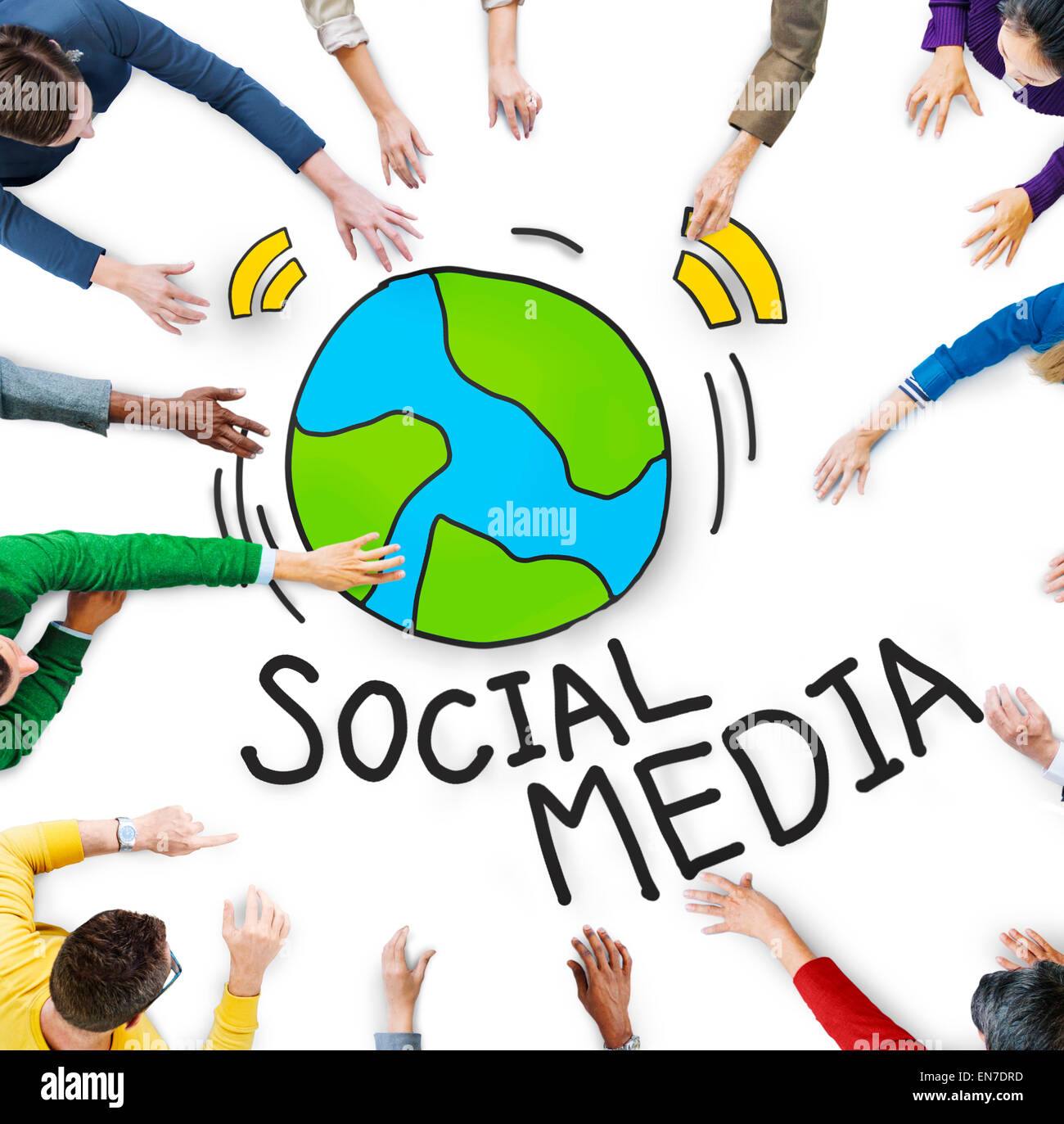 Vista aerea del Popolo e Social Media concetti Foto Stock