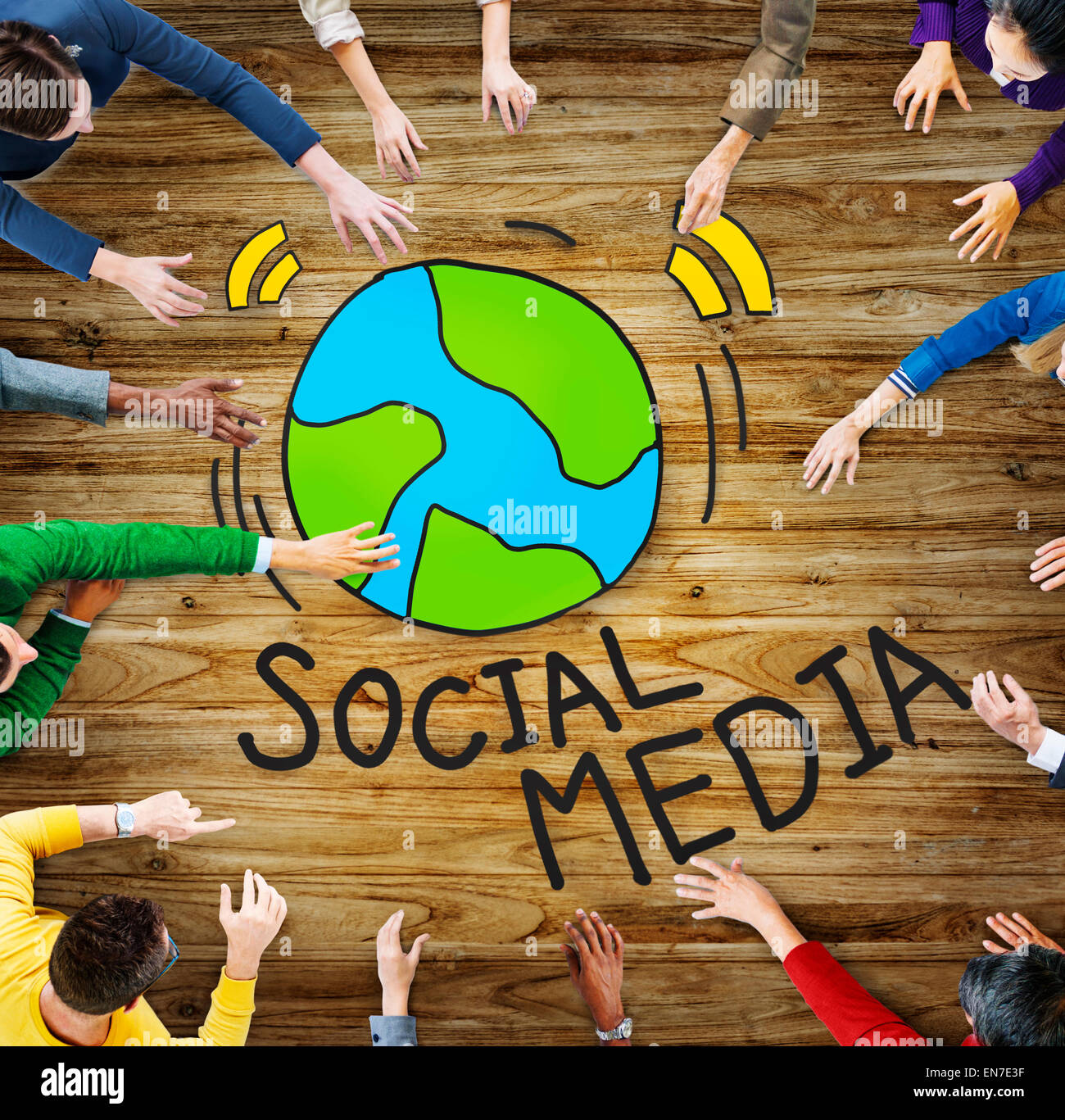 Vista aerea del Popolo e Social Media concetti Foto Stock