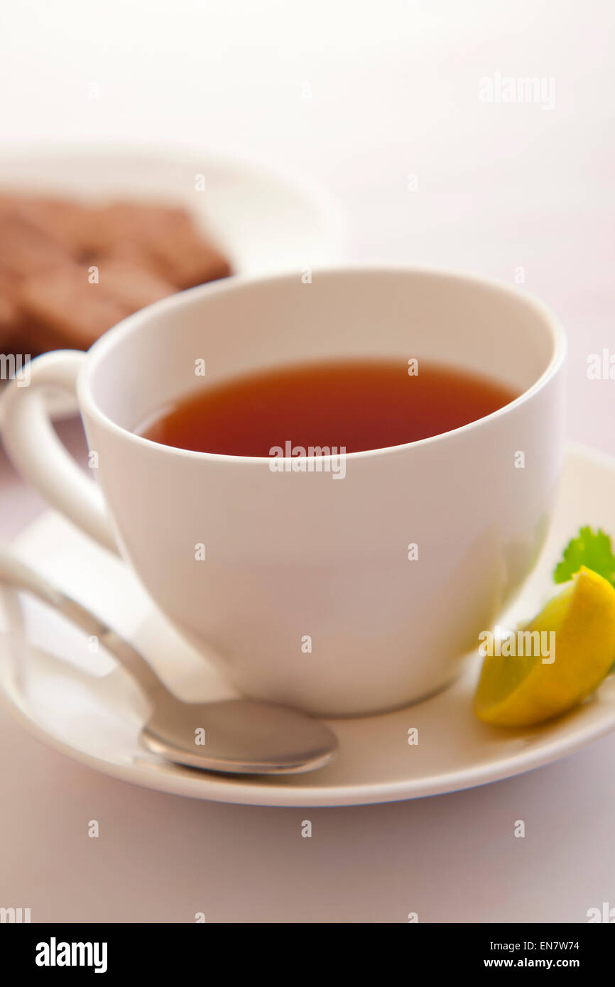 Tazza di tè con il limone Foto Stock