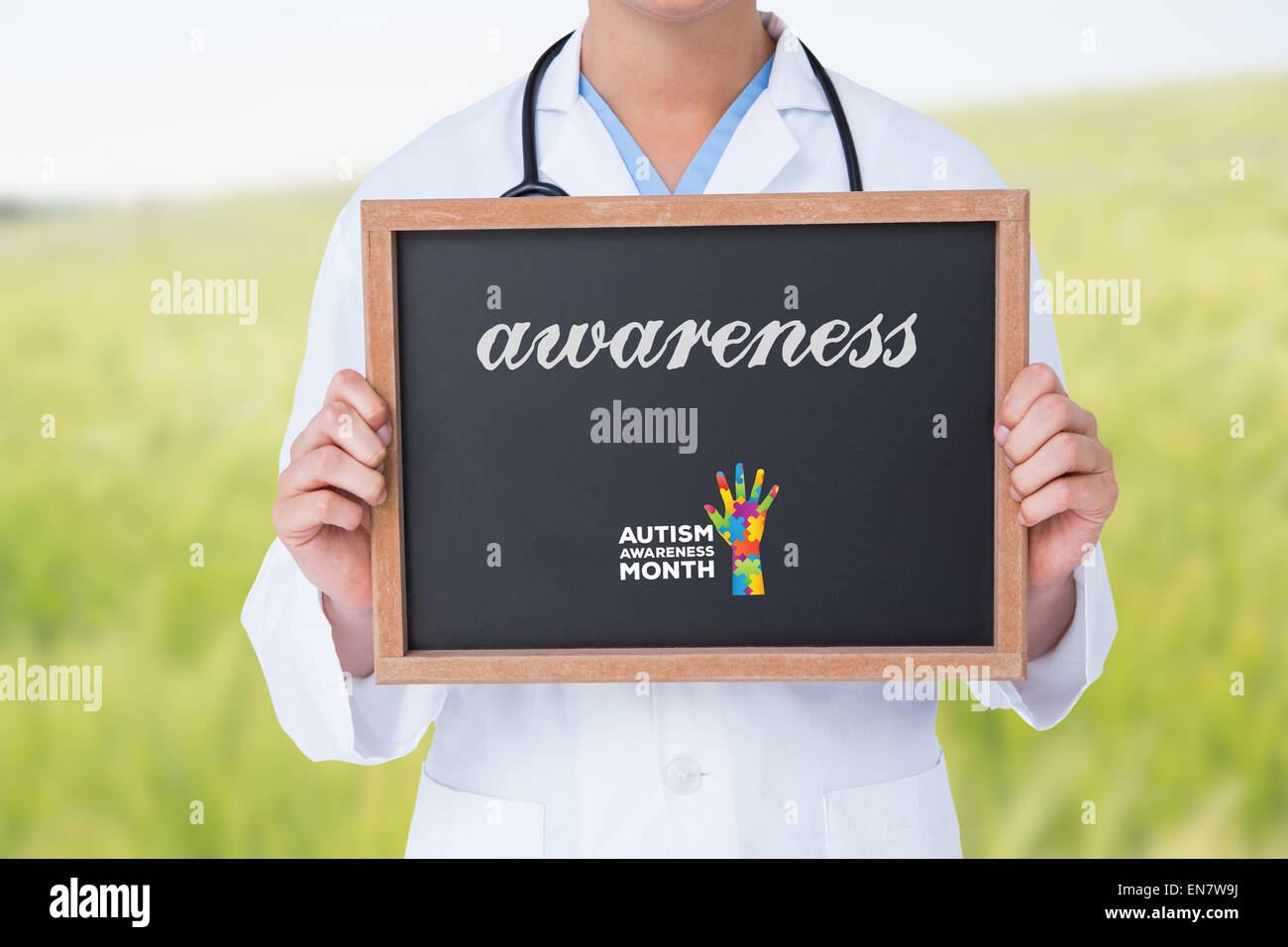 La consapevolezza nei confronti di prato verde Foto Stock