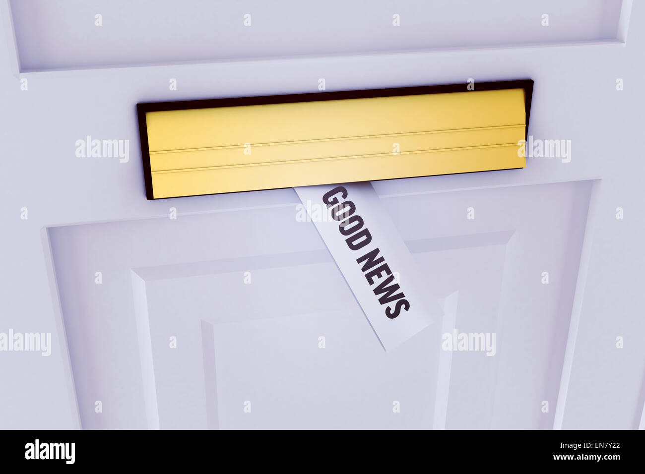 Una buona notizia contro lettera attraverso la casella postale Foto Stock