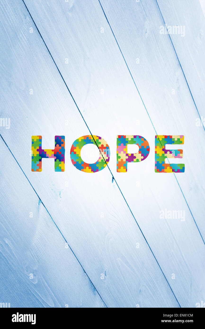 Immagine composita di autismo messaggio di speranza Foto Stock