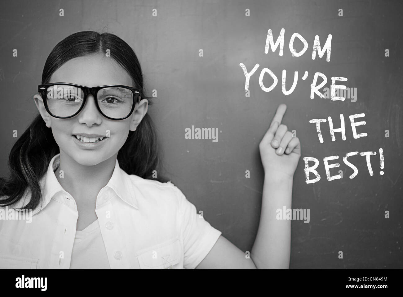 Immagine composita di schoolchild con Blackboard Foto Stock