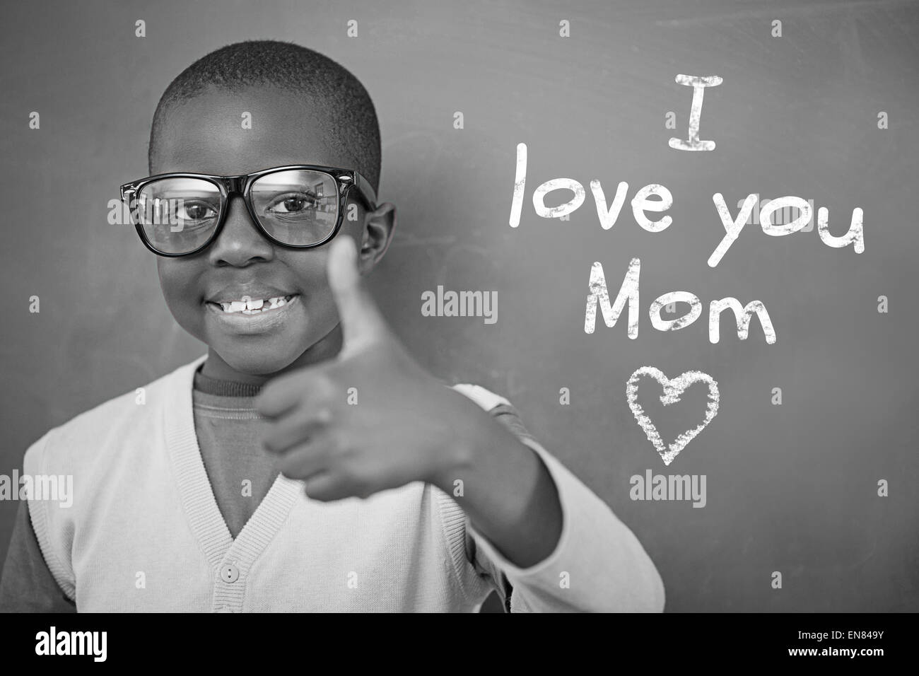 Immagine composita di schoolchild con Blackboard Foto Stock