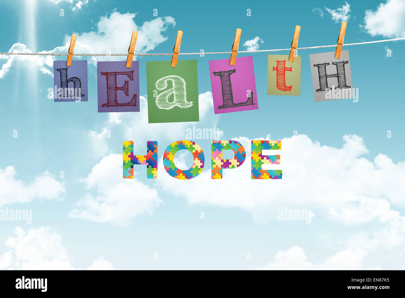Immagine composita di autismo messaggio di speranza Foto Stock