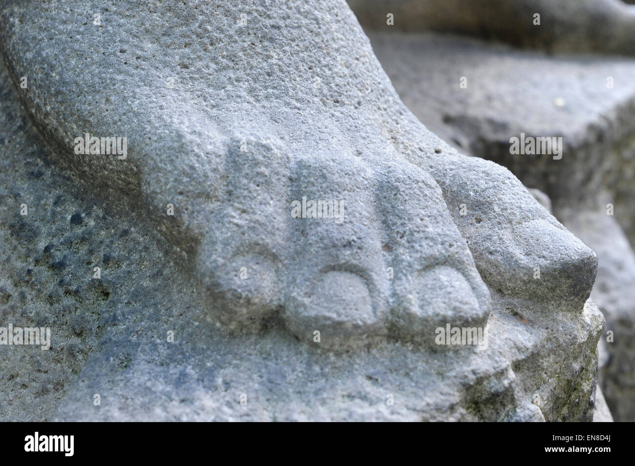 Pietra scolpita piede Foto Stock