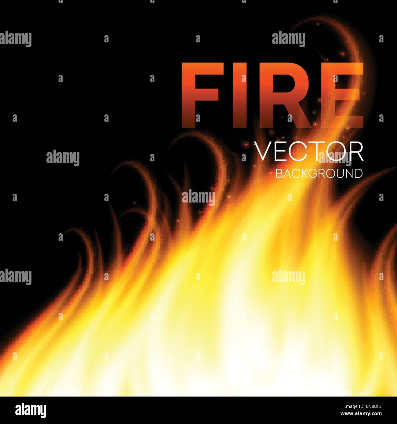 Fuoco sfondo realistiche. Illustrazione vettoriale EPS 10 Illustrazione Vettoriale