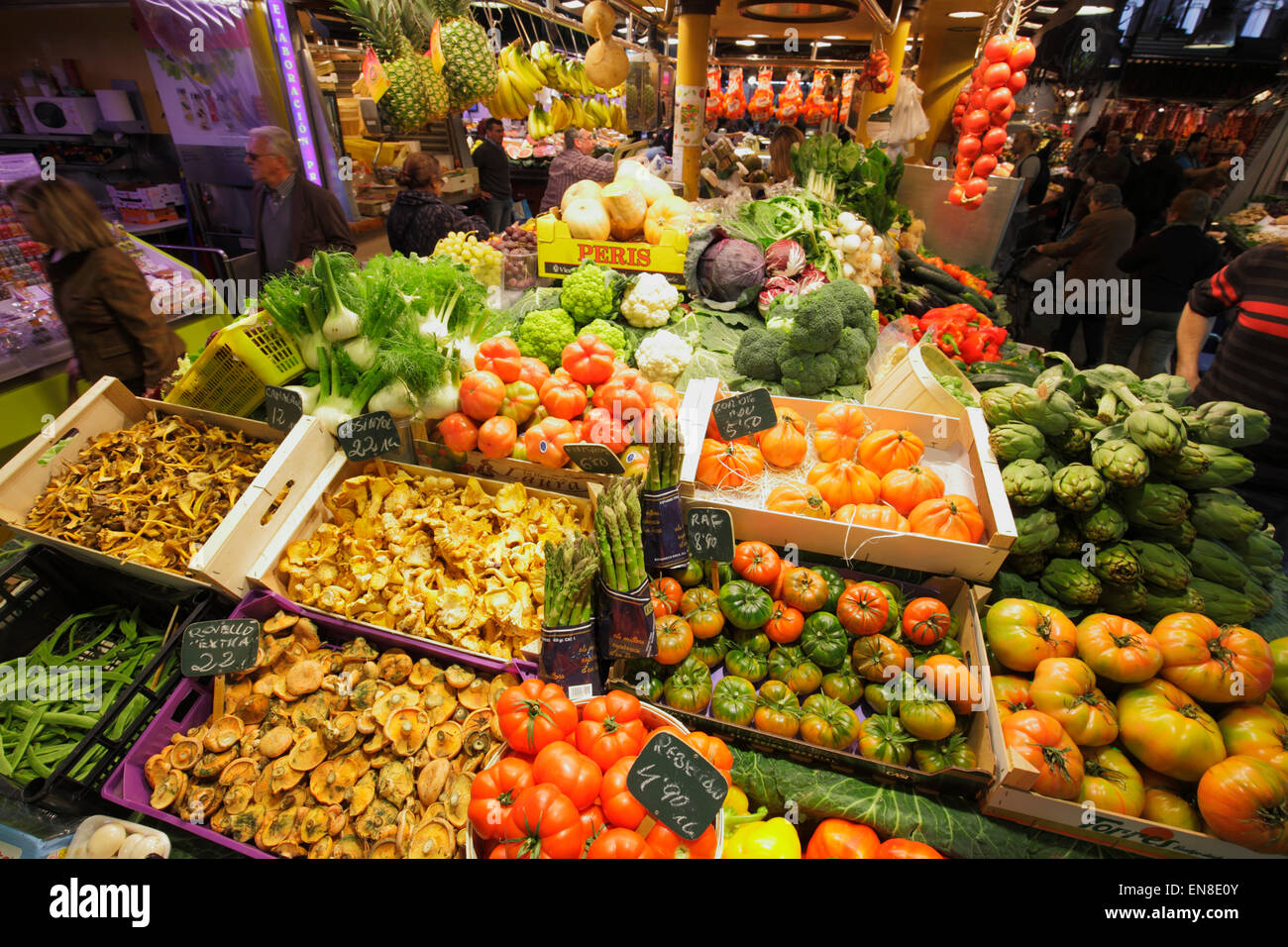 Il Mercat de Sant Josep de la Boqueria a Barcellona, Spagna Foto Stock