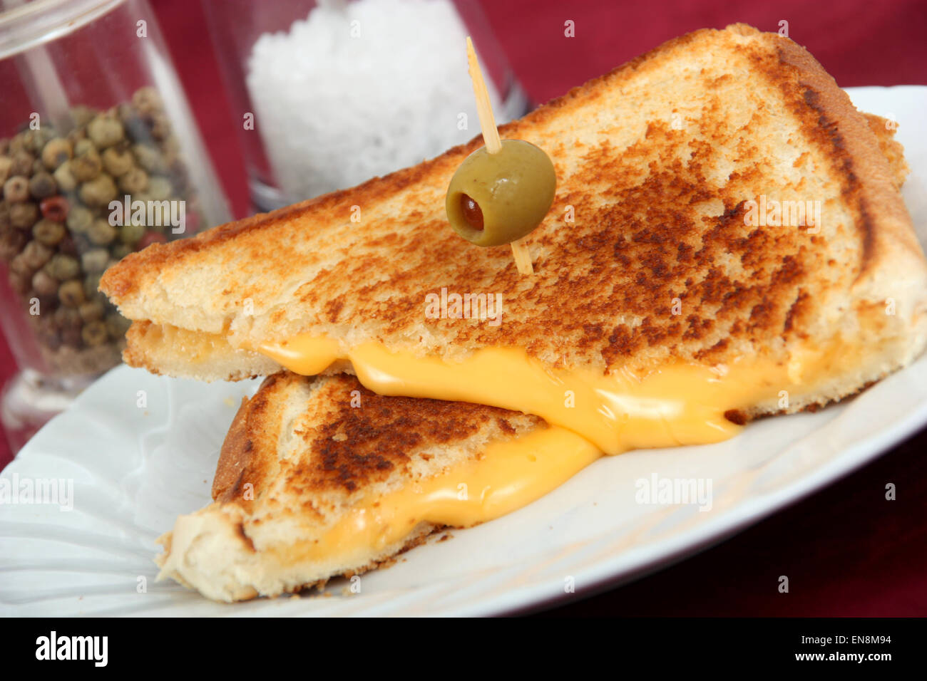 Formaggio alla griglia closeup sandwich Foto Stock