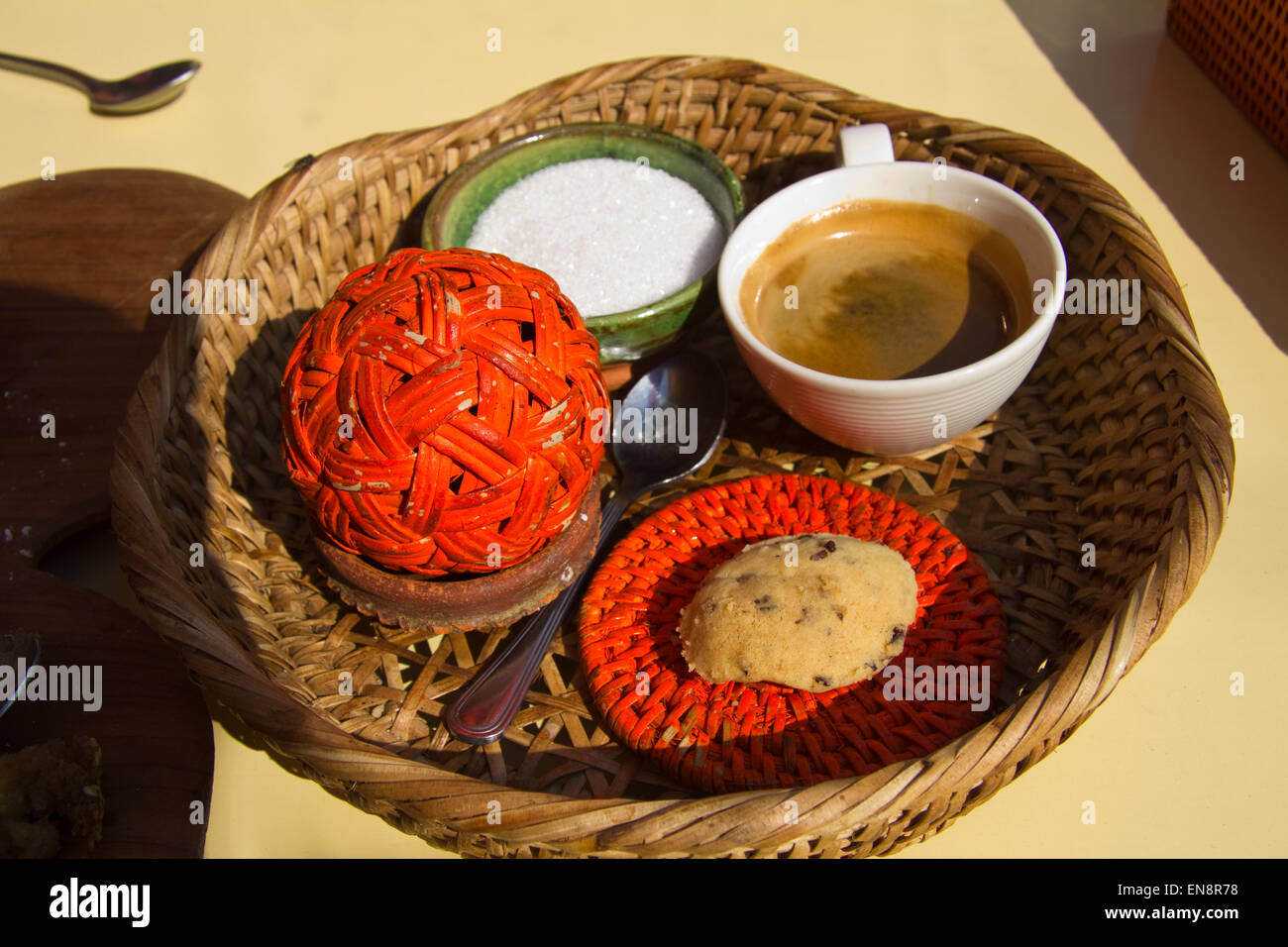 Il tocco francese Cafe, Nyang Shwe MYANMAR Birmania Foto Stock