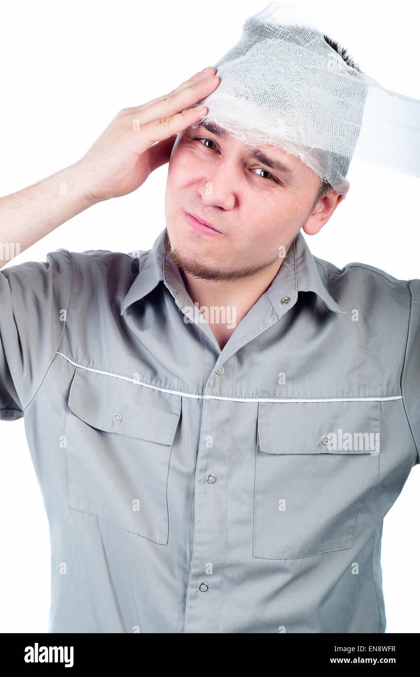 Un ritratto di un primo aiuto man - medic, medico Foto Stock