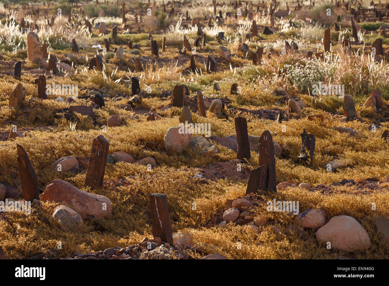 Cimitero. Nkob. Il Marocco. Africa Foto Stock