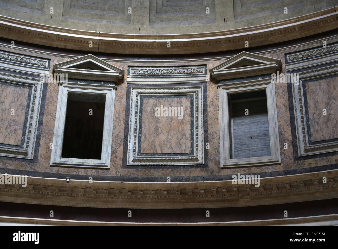 L'Italia. Roma. Pantheon. Tempio romano. Dettaglio. Interno. Foto Stock