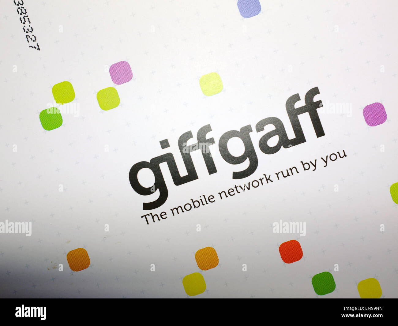 Il logo della giffgaff società di telefonia mobile. Foto Stock