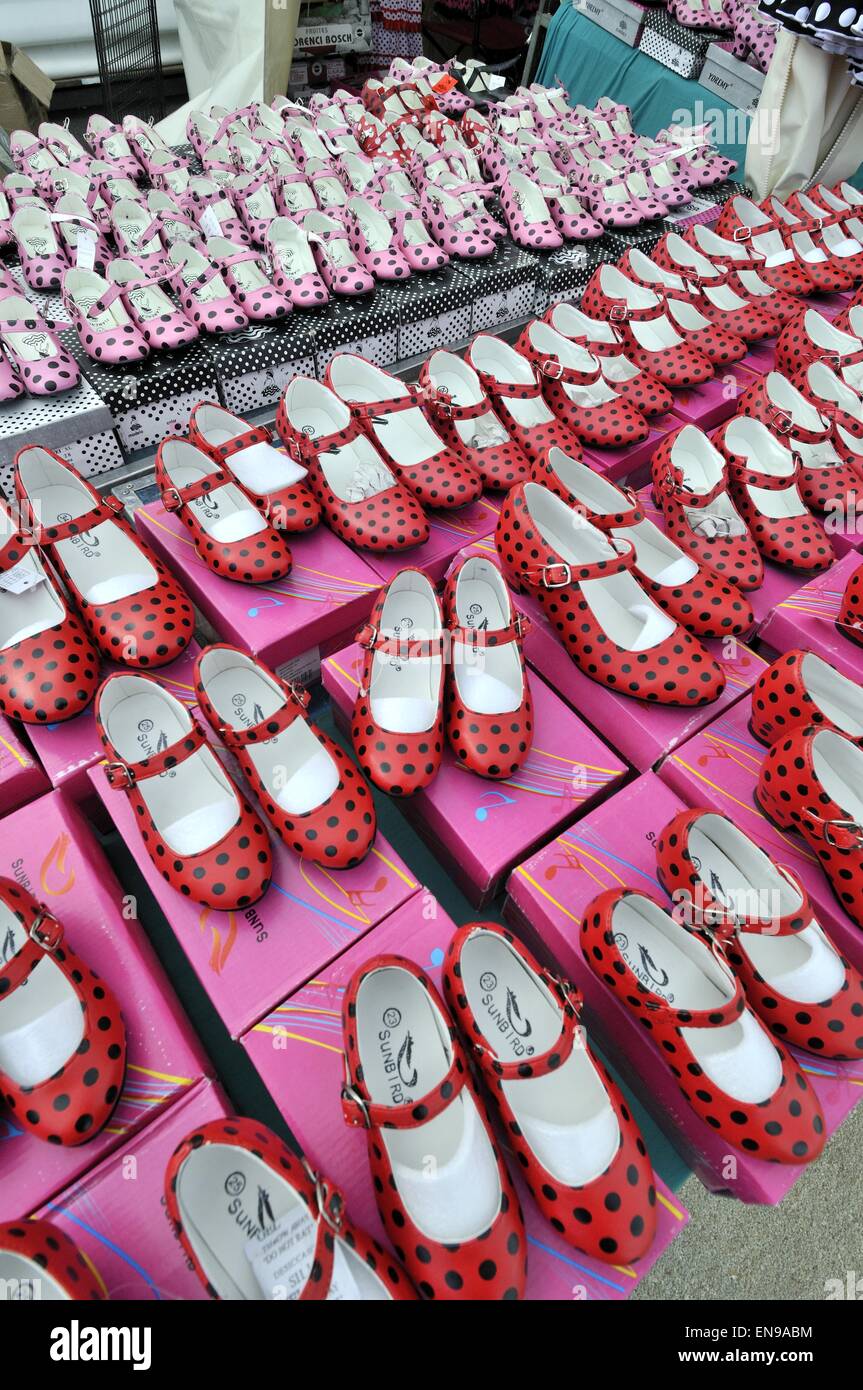 Scarpe di flamenco, la fiera di aprile, Forum distretto. Barcellona. La Catalogna, Spagna. Foto Stock