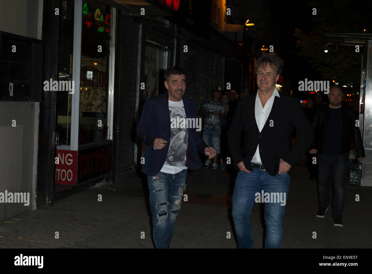 New York, NY - Aprile 29, 2015: John Keeble di Spandau Ballet band sbarca per lo screening di anima i ragazzi di tutto il mondo occidentale a film indipendente Center di Manhattan Foto Stock