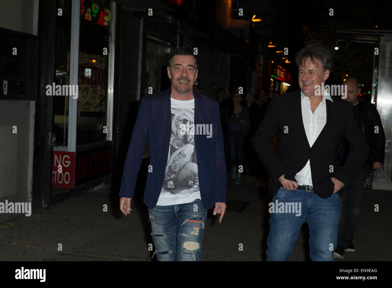 New York, NY - Aprile 29, 2015: John Keeble di Spandau Ballet band sbarca per lo screening di anima i ragazzi di tutto il mondo occidentale a film indipendente Center di Manhattan Foto Stock