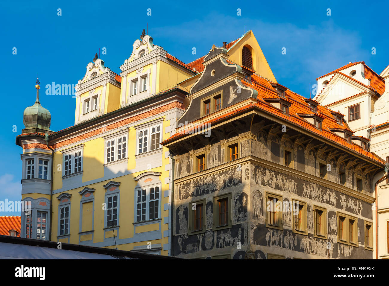 Casa u minuti sulla Piazza della Città Vecchia, Repubblica Ceca Foto Stock