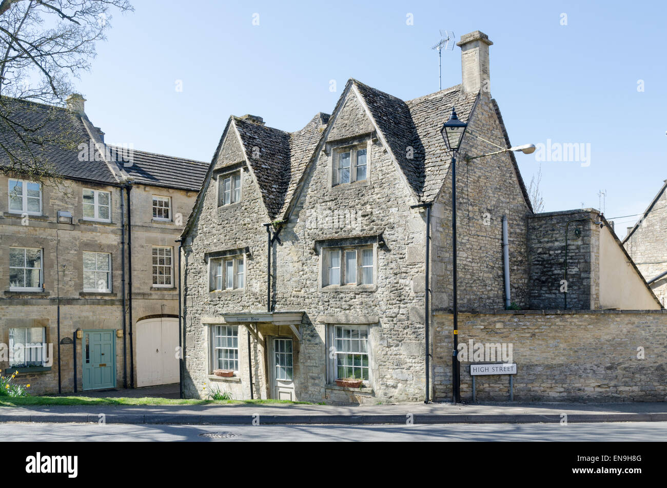 Sycamore House nel Cotswold città di Northleach Foto Stock
