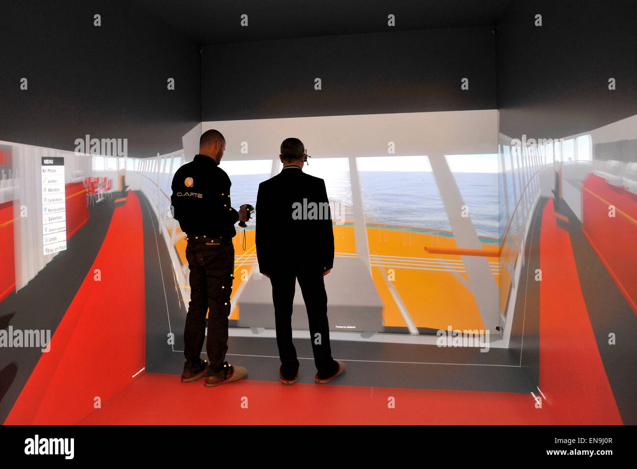 Montoir-de-Bretagne (nord-ovest della Francia), 2014/11/14: inaugurazione dell'industriale di realtà virtuale centro (cirv). Foto Stock